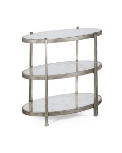 Small Oval Side Table Contemporary Three-tier