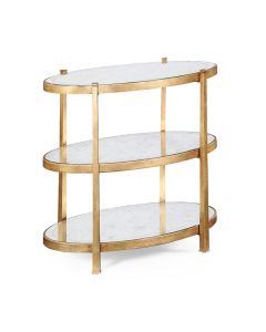 Small Oval Side Table Contemporary Three-tier
