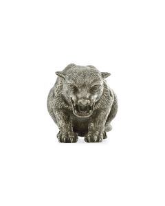 Panther Figurine in White Brass