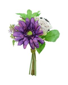 Artificial Rose & Gerbera Bouquet Purple Height 28cm