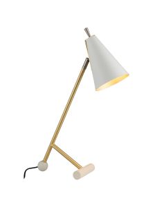 Lennox White & Brass Desk Lamp