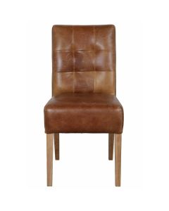 Colin Dining Chair in Tan Leather