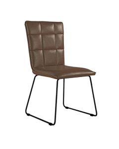 Norwich Dining Chair with Angled Legs in Brown 