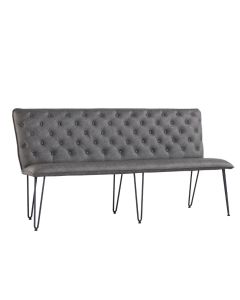 Reading 3 Seater Dining Bench with Hairpin Legs in Grey