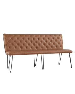 Reading 3 Seater Dining Bench with Hairpin Legs in Tan