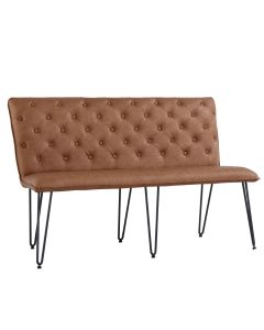 Reading 2 Seater Dining Bench with Hairpin Legs in Tan