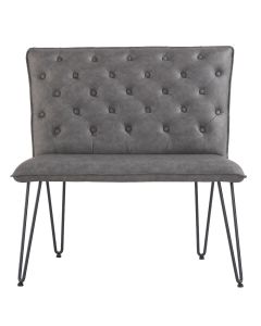 Reading 1.5 Seater Dining Bench with Hairpin Legs in Grey