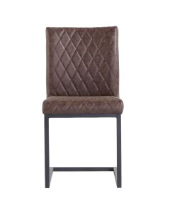 Portsmouth Diamond Stitch Dining Chair in Brown