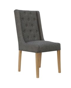 Maidstone Button Back Dining Chair in Dark Grey