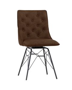 Brighton Studded Back Dining Chair in Brown