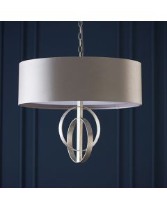 Vermont Large Silver Pendant Light in Mink