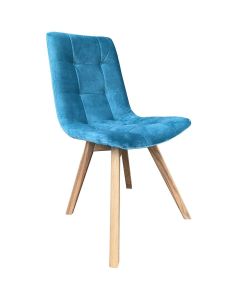 Atlanta Dining Chair Grey Leg in Turquoise