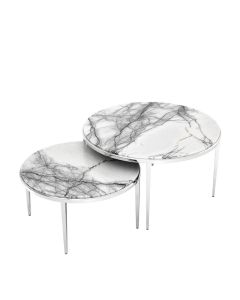 Eichholtz Coffee Table Fredo Set of 2 with Marble Top