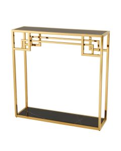 Narrow Console Table Morris in Gold Finish