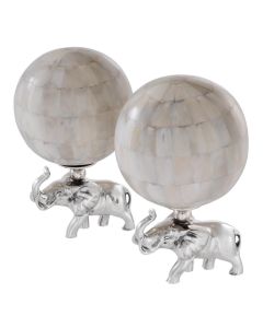 Eichholtz Ornament Object Elephanti Set of 2 in Bone