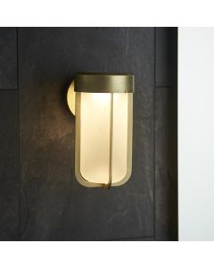 Windsor Frosted Outdoor Wall Light 16W Brass