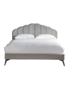 Mia Scalloped Kingsize Bed in Light Grey