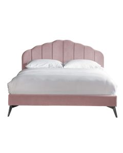 Mia Scalloped Kingsize Bed in Blush