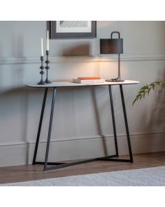 Charlotte White Marble Effect Console Table