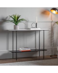 Mesa White Marble Effect Console Table
