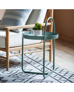 Kansas Teal Tray Top Side Table