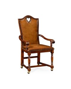 High Back Armchair Playing Card Heart - Leather