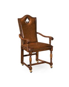 High Back Armchair Playing Card Spade - Leather