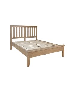 Rustic 5'0 Bed with Wooden Headboard & Low Footboard