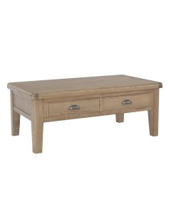 Rustic Large Coffee Table with Drawers
