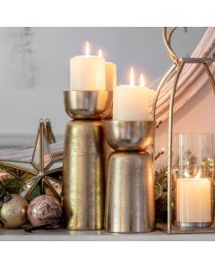 Axel Large Gold Pillar Candle Holder