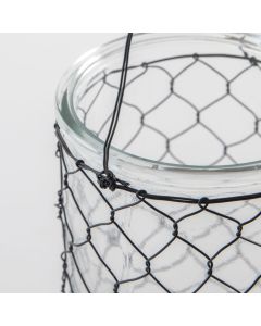 Adley Clear Glass Wire Lantern Medium