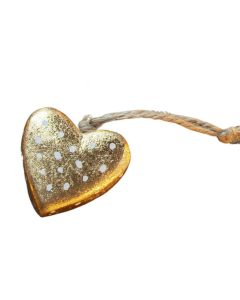 Hanging Gold Dotted Hearts Set of 6