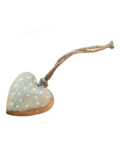 Hanging Natural Dotted Hearts Set of 6
