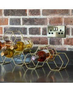 Gold Honeycomb Wine Rack x3
