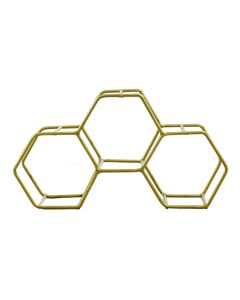 Gold Honeycomb Wine Rack x3