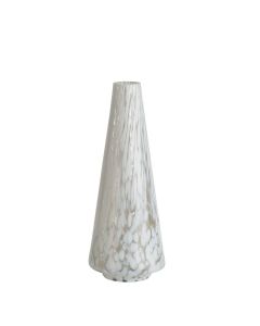 Brooklyn White Glass Vase Small
