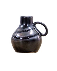 Avery Small Black Vase with Handle