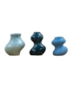 Ripple Set of 3 Blue Vases Small