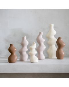 Ripple Set of 3 Neutral Vases Medium