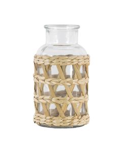 Brayden Small Glass & Weave Jar Vase