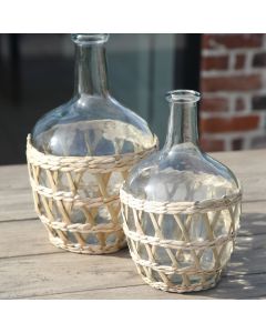 Brayden Large Glass & Weave Bottle Vase