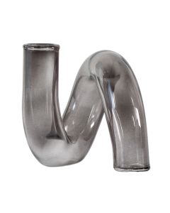 Swirl Grey Glass Vase