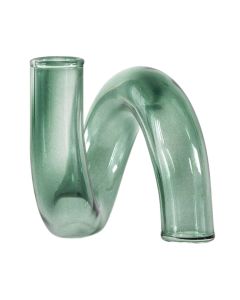 Swirl Green Glass Vase