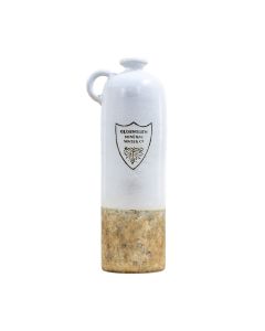 Delilah Small White Stone Bottle Vase