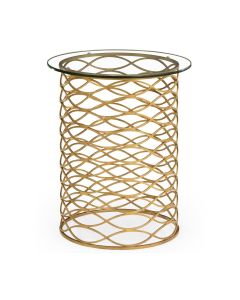 Interlaced gilded & glass side table