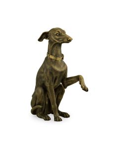 Whippet Dog Figurine in Light Brass