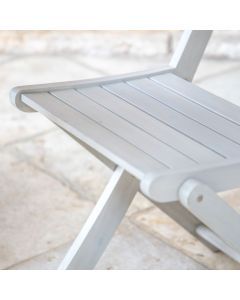 Miami White Folding Garden Chair Set of 2