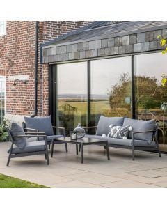 Aveiro 4 Seater Garden Lounge Set in Charcoal