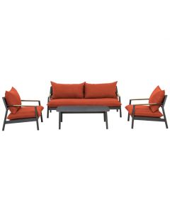 Aveiro 4 Seater Garden Lounge Set in Orange