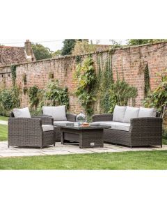 Malvern Rattan 5 Seater Sofa Set with Rising Table in Natural